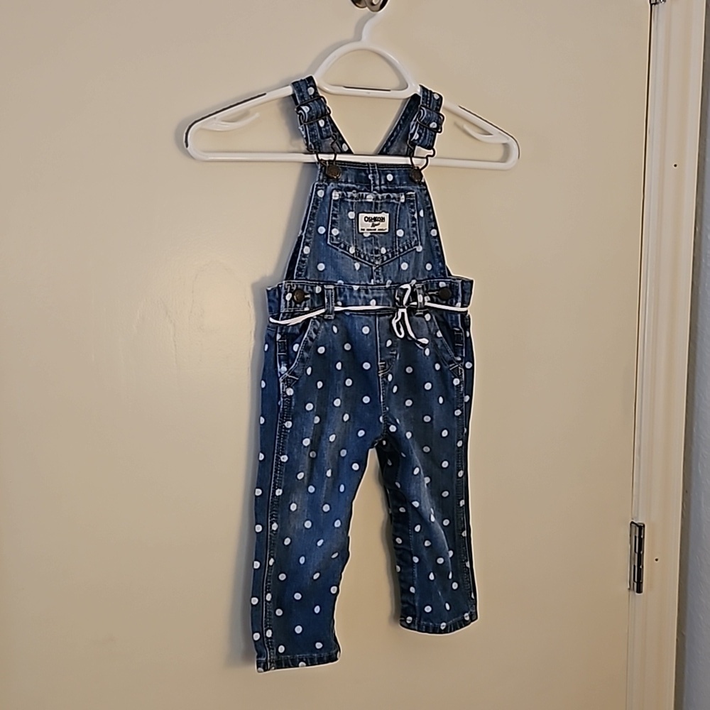 VTG OshKosh B’gosh Polka Dot Denim Overalls - Picture 3 of 9